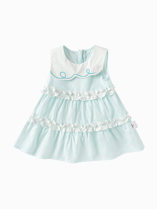 baby girl dress with ruffles and embroidery