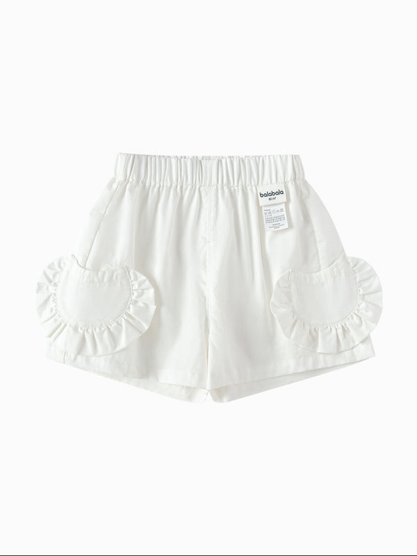 Baby Cotton Shorts with Crescent Pockets
