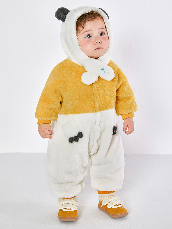 baby fur overall with panda design