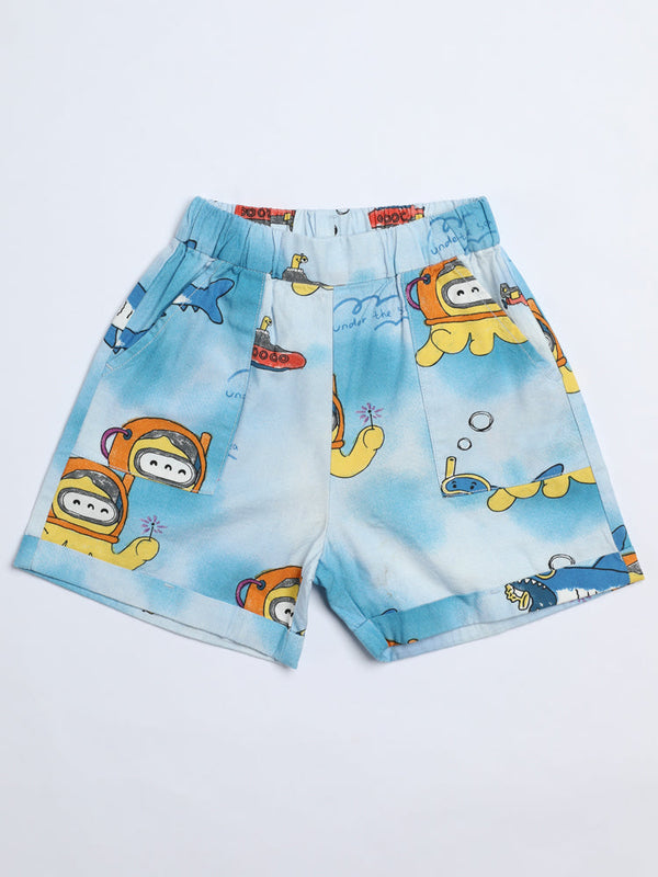 Boys' Printed Shorts with Cartoon Motifs