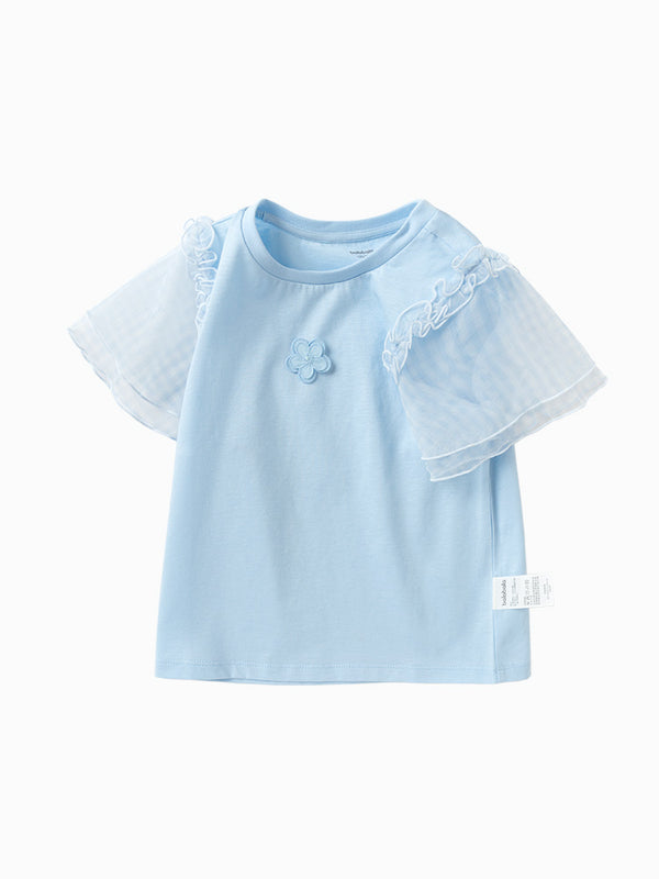 t-shirt with tulle sleeves