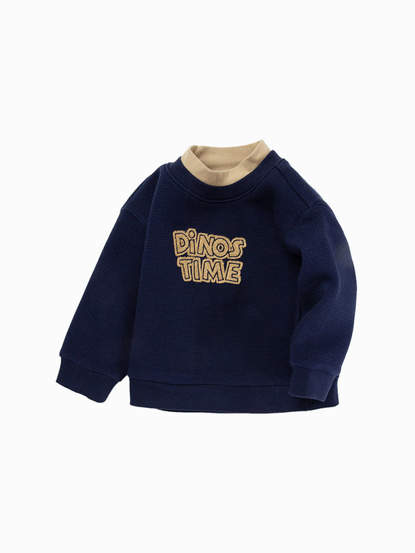 textured sweatshirt with print
