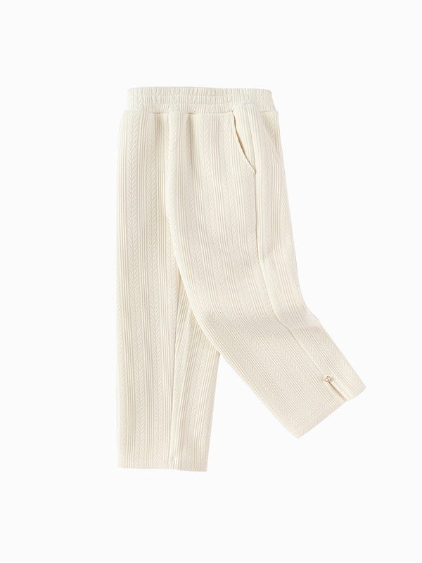 textured solid colored pants