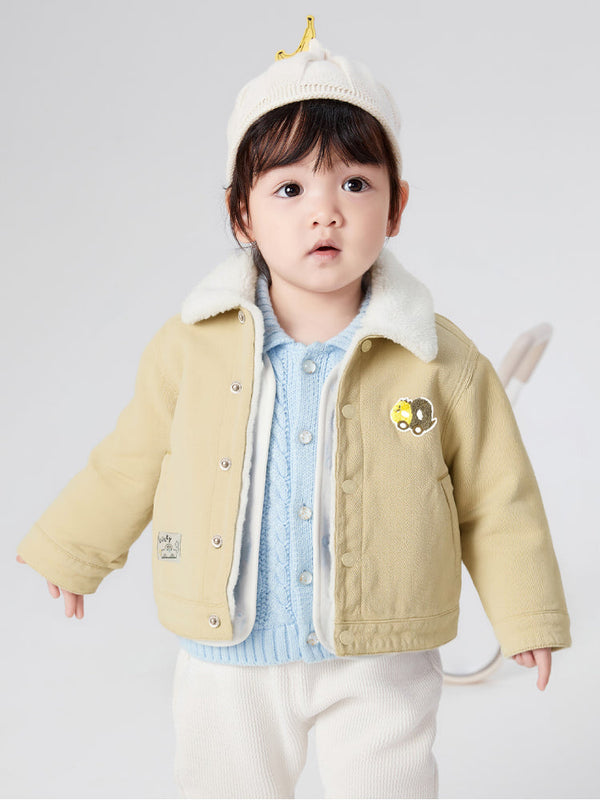 Boys' Jacket with Faux Fur Collar