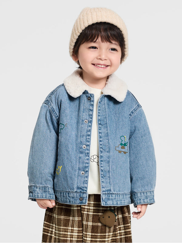 Boys' Jacket with Faux Fur Collar