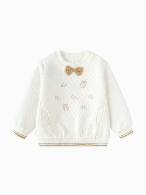 Boys' Sweatshirt with Front Bow and Embroiderey