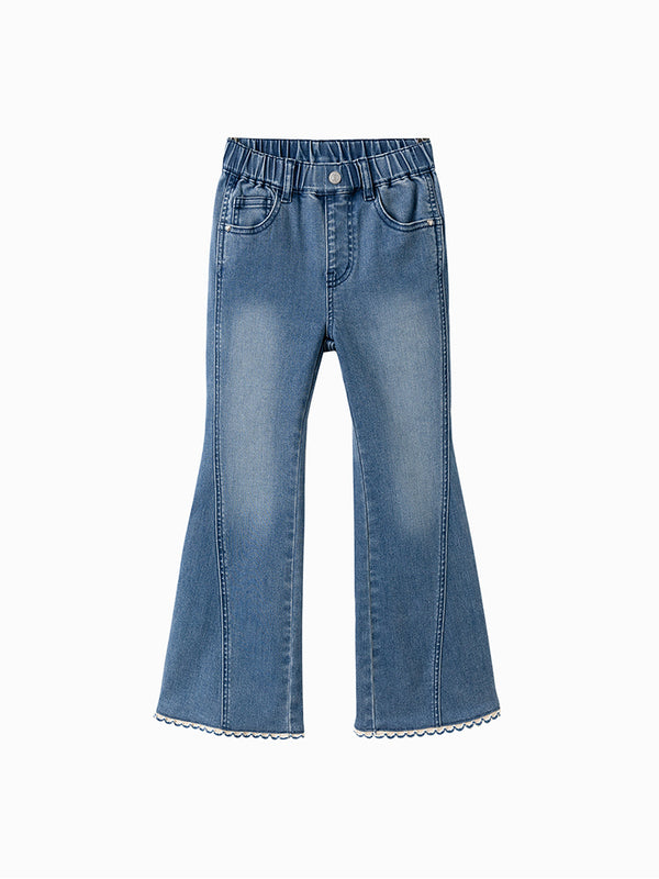 acid washed denim pants