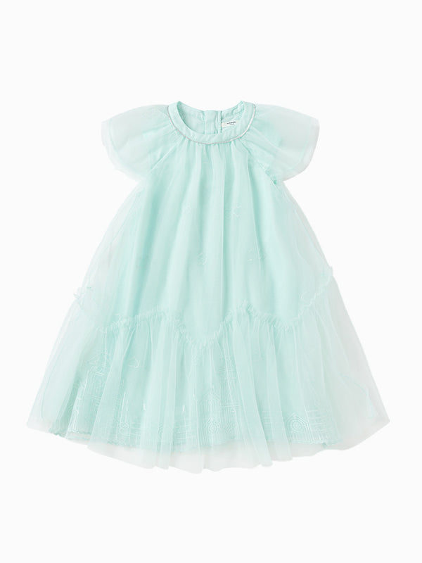 tulle dress with embroidery