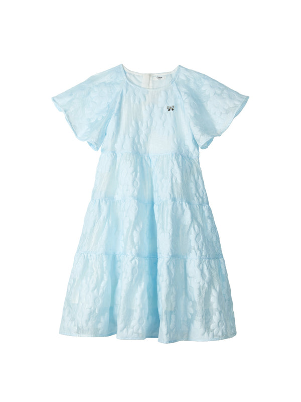 tone on tone embroidered dress