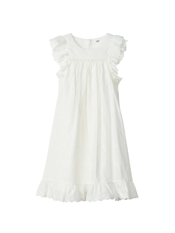 tone on tone embroidered dress