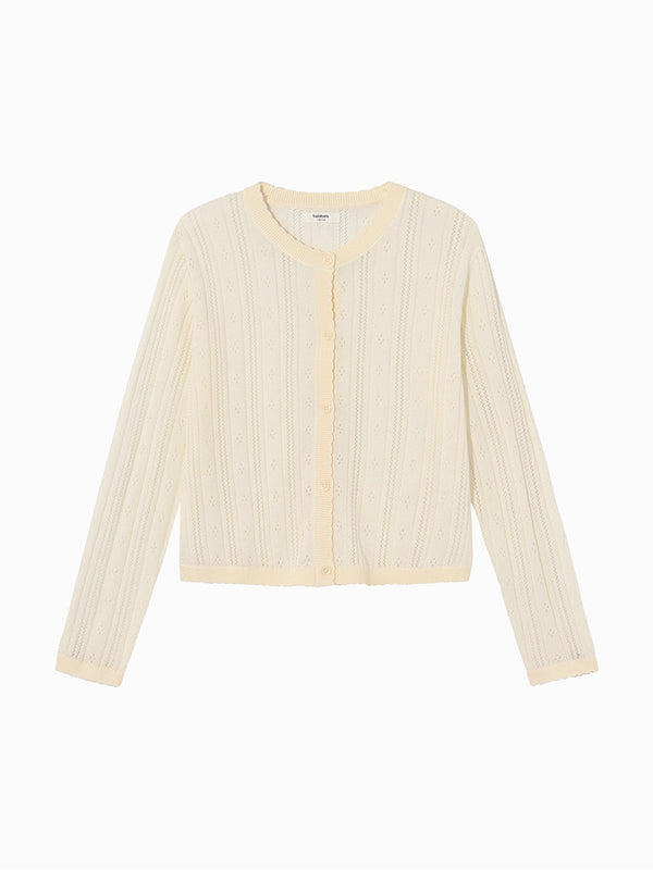textured knitted cardigan
