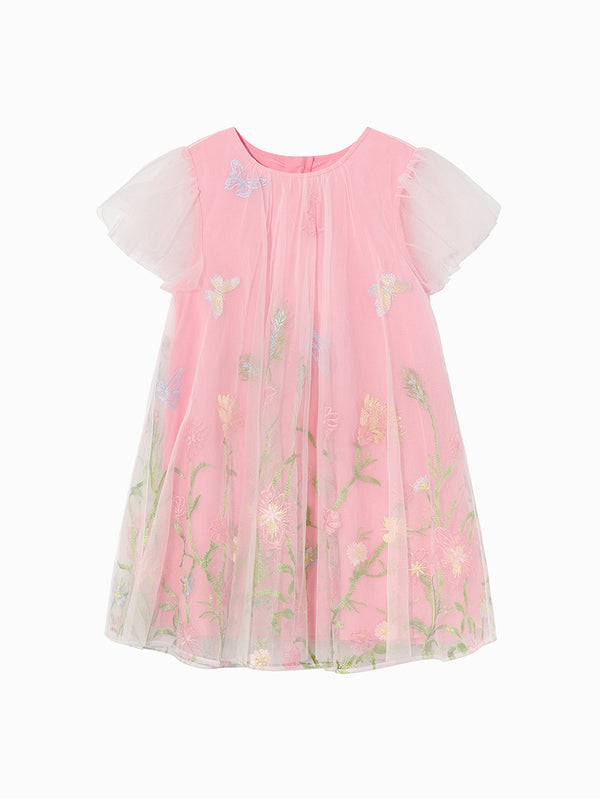 tulle dress with embroidery