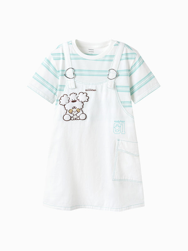 فستان جينز بنمط متباين للبنات