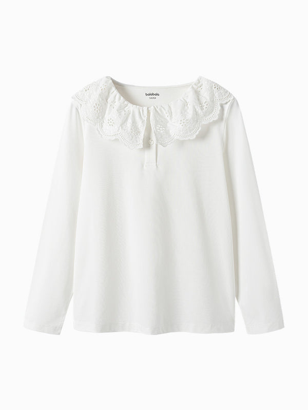 t-shirt with lace collar