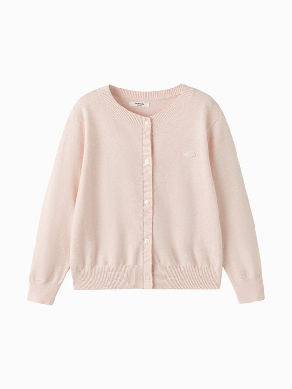 Girls' Basic Knitted Cardigan With Buttons