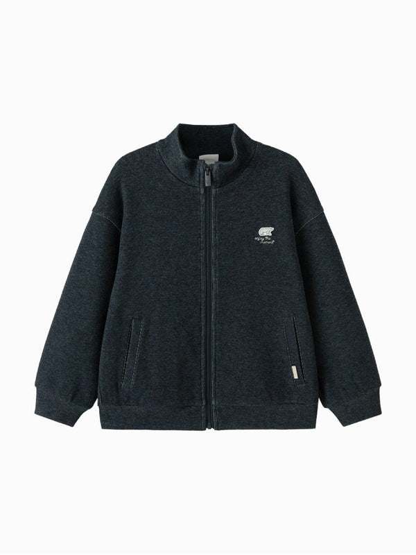 Boys' Zip-Up Jacket With Back Embroidery