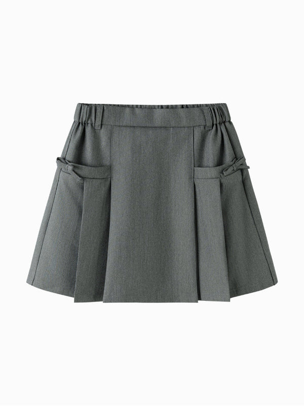 Pleated Skort with Side Tab Detail