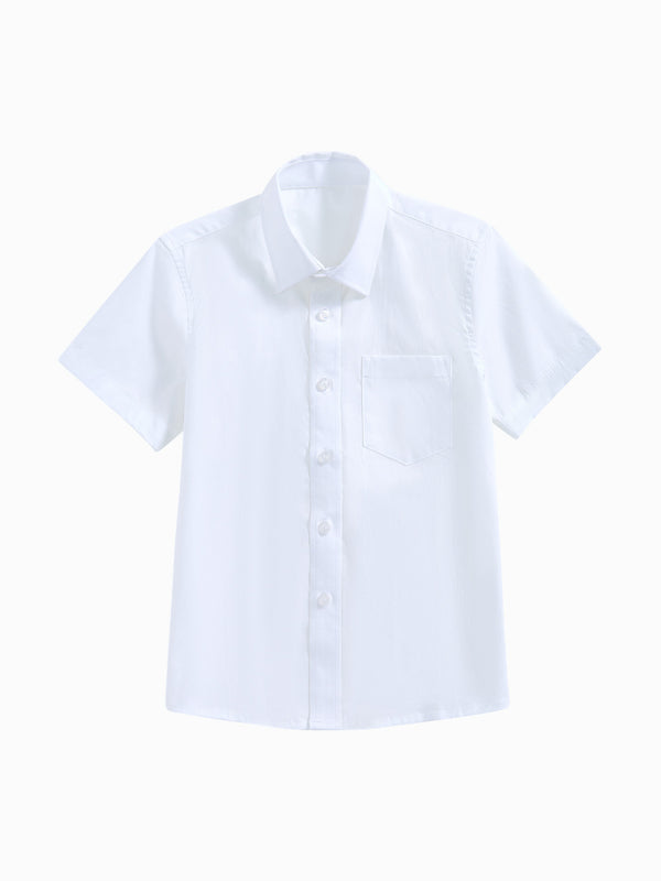 Short Sleeve Solid Color Shirt with Pocket