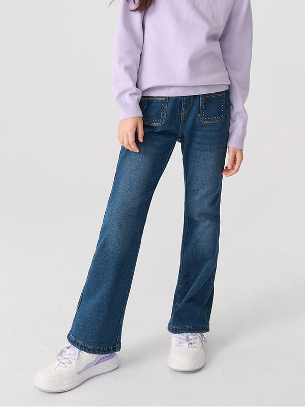acid washed denim pants