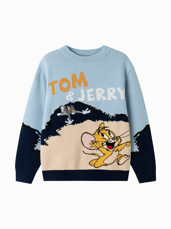 Boys' Knit Sweater with Tom & Jerry Design