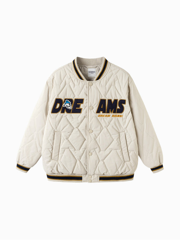 Boys' Quilted Varsity Jacket with Embroidery