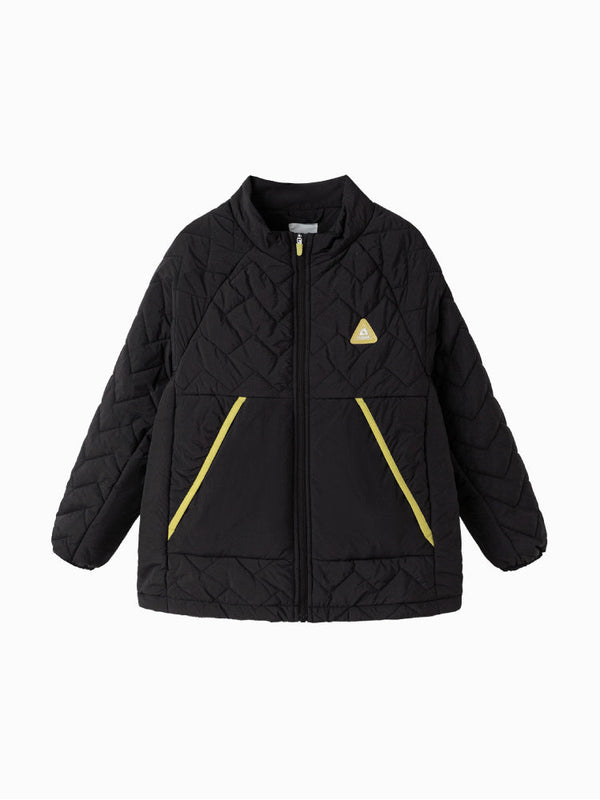 Boys' Quilted Jacket with Zipper and Contrast Trim