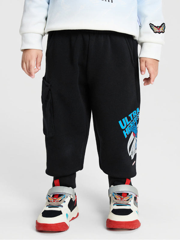 Boys' Jogger Pants with Side Pocket and Front Print