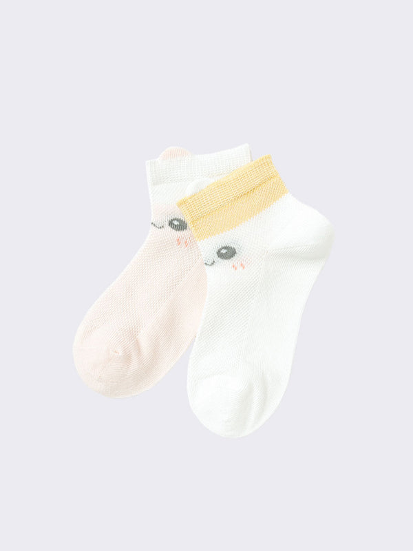 Ankle high socks set with print