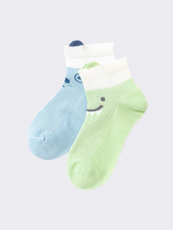 Ankle high socks set with print