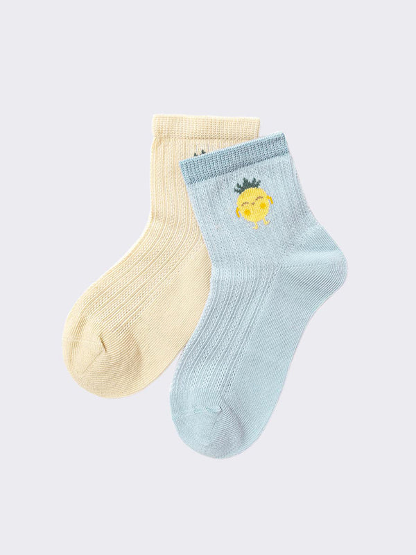 Ankle high socks set with print