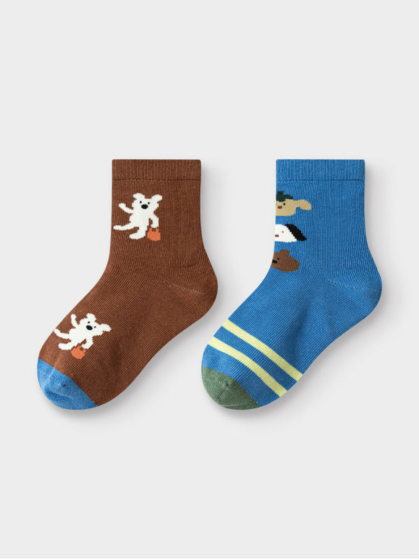 2 Pairs Kids Cotton Socks
