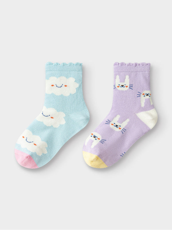 2 Pairs Kids Cotton Socks