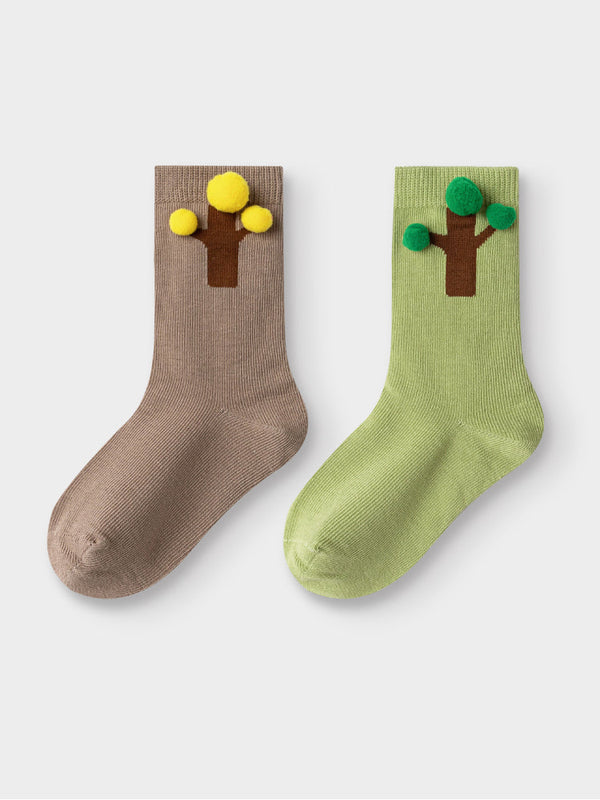 2 Pairs Kids Cotton Socks