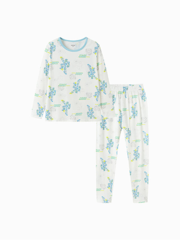 Boys' Pajama Set with Cartoon Print